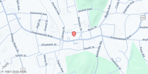Map showing Bethel Community Food Pantry at 141 Greenwood Ave, Bethel, CT