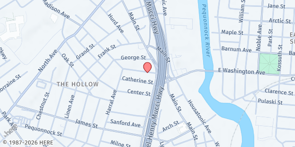 Map showing St. Stephen's Food Pantry at 43 Madison Ave, Bridgeport, CT