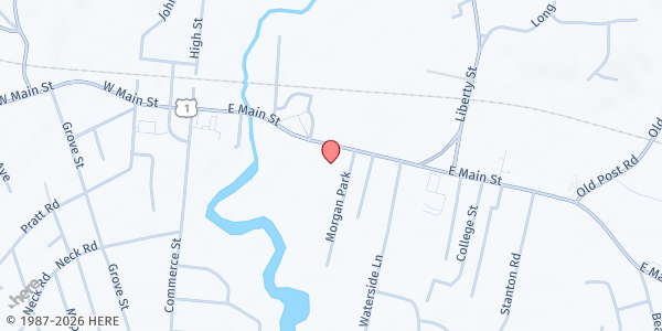 Map showing Clinton Bible Fellowship at 70 E Main St, Clinton, CT