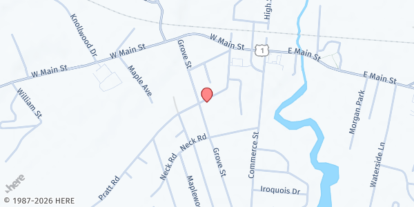 Map showing St Mary Church of the Visitation (Parish Office) at 54 Grove St, Clinton, CT