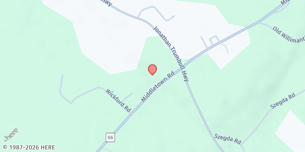 Map showing COLUMBIA - Beckish Senior Center at 188 Route 66, Columbia, CT