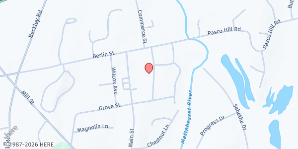 Map showing Sacred Heart Church at 48 Cottage St, East Berlin, CT