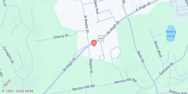 Map showing EAST HAMPTON - Lions @ St. Patrick at 47 W High St, East Hampton, CT