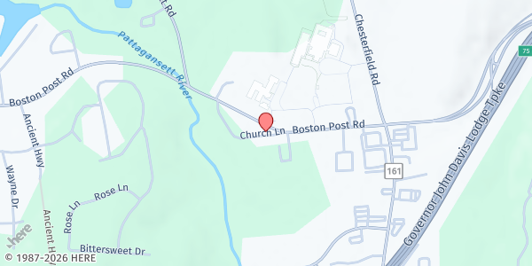 Map showing Flanders Baptist and Community Church at 162 Boston Post Rd, East Lyme, CT