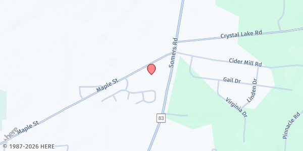 Map showing Ellington - Ellington Church of Jesus Christ of Latter-Day Saints at 2 Maple St, Ellington, CT