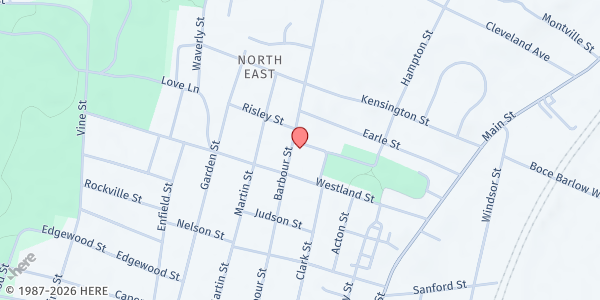 Map showing HARTFORD - New Mt. Moriah Baptist Church at 222 Barbour St, Hartford, CT