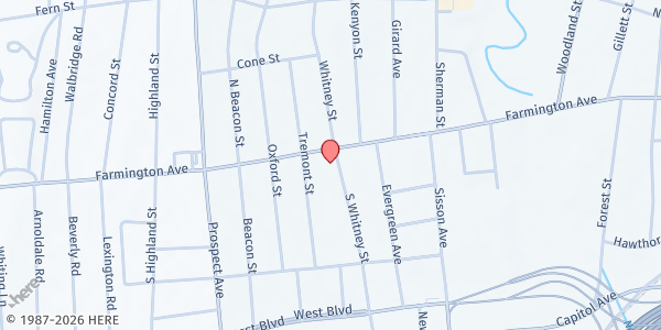 Map showing HARTFORD - UMC of Hartford at 571 Farmington Ave, Hartford, CT