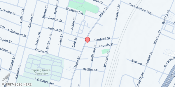 Map showing Jackson Memorial Food Pantry - Food Distribution Center at 2338 Main St, Hartford, CT