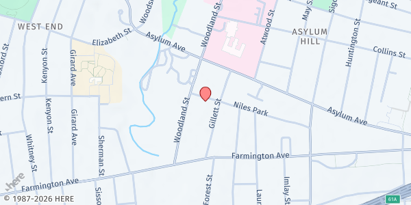 Map showing Mutual Housing Association of Greater Hartford Inc. - Hartford Office at 95 Niles St, Hartford, CT