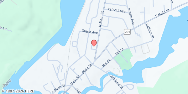 Map showing Blair Fresh Mobile Pantry at Mobile Pantry – Rush County, Jewett City, CT