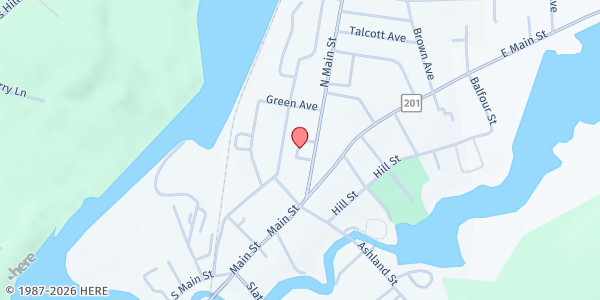 Map showing Mobile Pantry - Jewett City at 54 N Main St, Jewett City, CT
