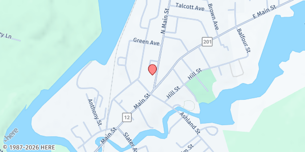 Map showing St. Marys Food Pantry at St. Marys Food Pantry, Jewett City, CT