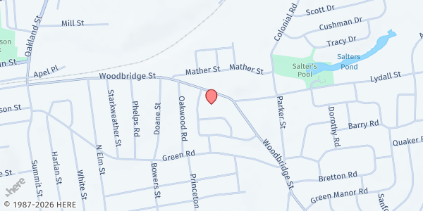 Map showing MANCHESTER - New River Community Church at 314 Woodbridge St, Manchester, CT