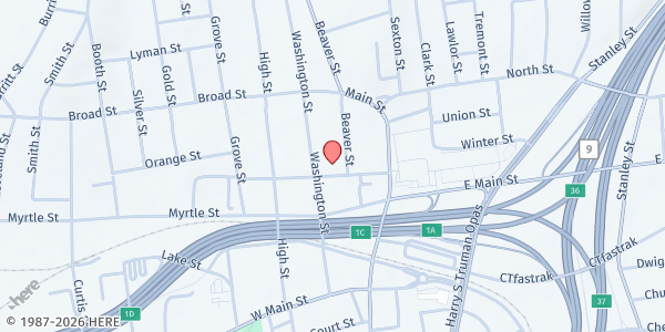 Map showing NEW BRITAIN - CHC at 85 Lafayette St, New Britain, CT