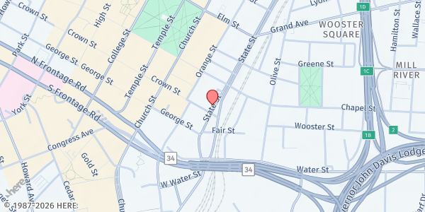 Map showing 266 State Drop-in & Resource Center - Downtown at 266 State St, New Haven, CT