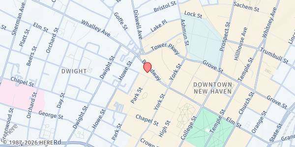 Map showing Community Soup Kitchen at 84 Broadway, New Haven, CT
