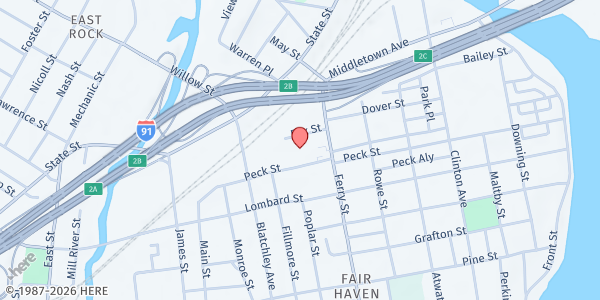 Map showing FISH of Greater New Haven - Main Office at 269 Peck St, New Haven, CT