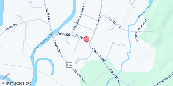 Map showing First Congregational Church Of Old Lyme at 2 Ferry Road, Old Lyme, CT