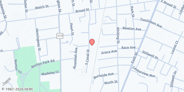 Map showing Plainville Food Pantry at Plainville Food Pantry, Plainville, CT