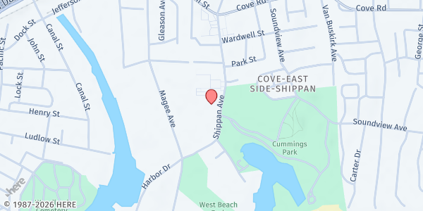 Map showing STAMFORD - Building 1 Community at 417 Shippan Ave, Stamford, CT