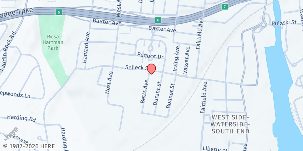 Map showing The Salvation Army of Stamford CT at 198 Selleck St, Stamford, CT