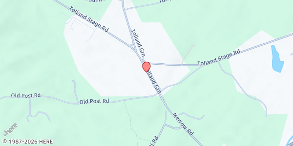 Map showing United Congregational Church of Tolland at 45 Tolland Grn, Tolland, CT