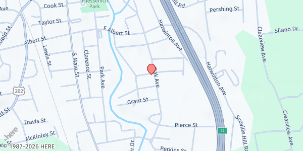 Map showing The Salvation Army of Torrington CT at 234 Oak Ave, Torrington, CT