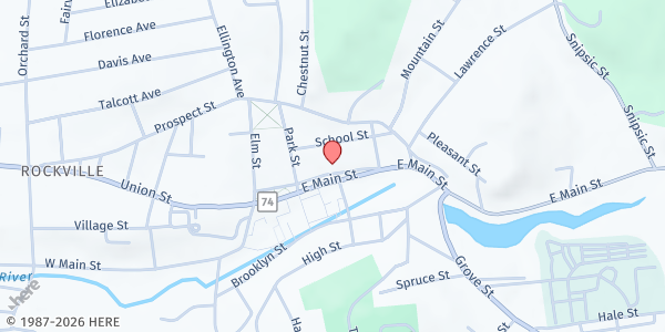 Map showing VERNON - Cornerstone: St. Bernard's Church at 25 St Bernard's Terrace, Vernon, CT