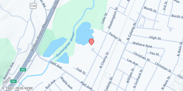 Map showing WALLINGFORD - Senior Center at 238 Washington St, Wallingford, CT