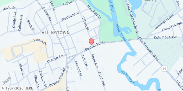 Map showing WEST HAVEN - Errera Center at 127 Boston Post Rd, West Haven, CT