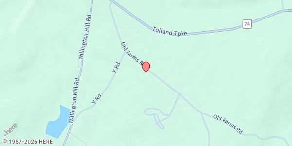 Map showing Willington - Willington Town Office Building at 40 Old Farms Rd, Willington, CT