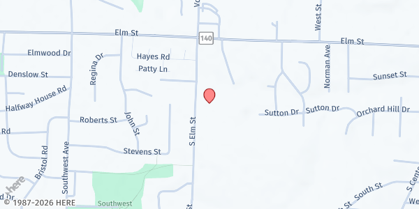 Map showing St. Robert Bellarmine Church at 52 S Elm St, Windsor Locks, CT