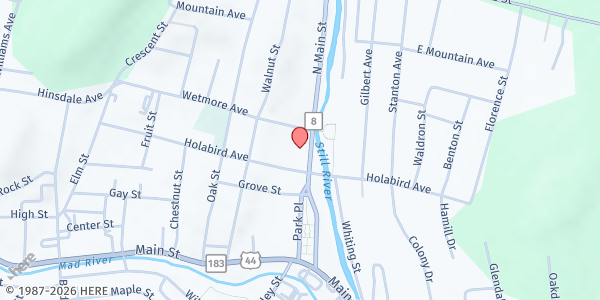 Map showing WINSTED - Northwest Comm College at 119 N Main St, Winsted, CT