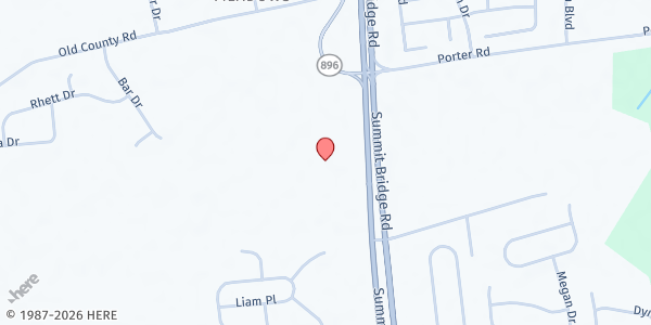 Map showing Reach Church at 2880 Summit Bridge Rd., Bear, DE