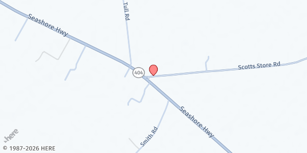 Map showing Kiwanis Club of Bridgeville BBQ at DE-404, Bridgeville, DE