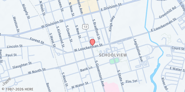 Map showing Do Care Doula Foundation at 125a W. Loockerman St., Dover, DE