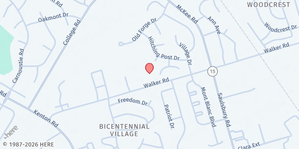 Map showing Dover Interfaith Mission for Housing at 1155 Walker Rd., Dover, DE