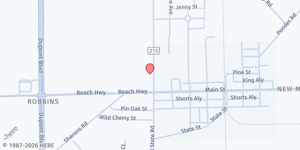 Map showing New Hope Recreation & Development at 12564 N Old State Rd, Ellendale, DE