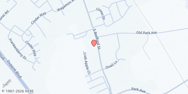 Map showing Catholic Charities Georgetown at 406 S Bedford St #9, Georgetown, DE