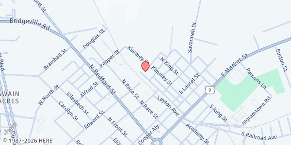 Map showing First State Community Action Agency - Sussex County at 308 N Railroad Ave, Georgetown, DE