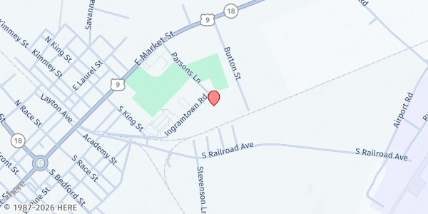 Map showing Jesus Is Lord Church of Deliverance - Blessed Givings at 40 Ingramtown Rd., Georgetown, DE