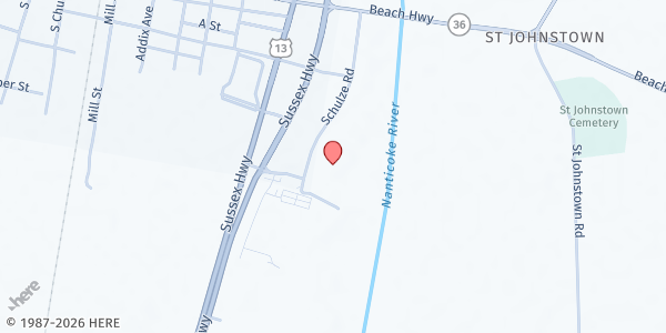 Map showing CHEER Activity Center - Greenwood at 41 Schultz Rd., Greenwood, DE