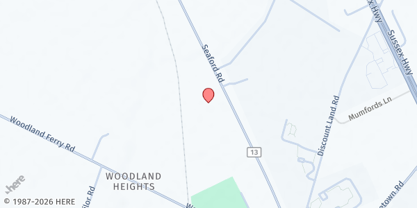 Map showing God's Glory Food Pantry at 30186 Seaford Rd, Laurel, DE