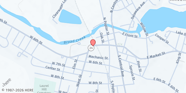 Map showing Good Samaritan Aid - Food Distribution Center at Market St, Laurel, DE