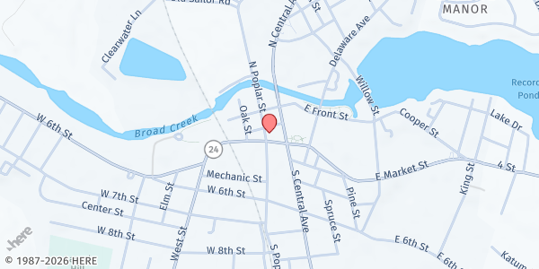 Map showing Good Samaritan Aid Thrift Shop at 115 W. Market St., Laurel, DE
