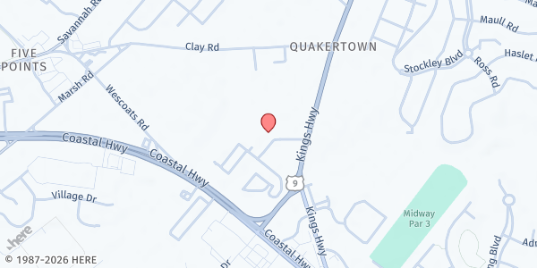 Map showing New Covenant Church at 3072 Savannah E. Dr., Lewes, DE