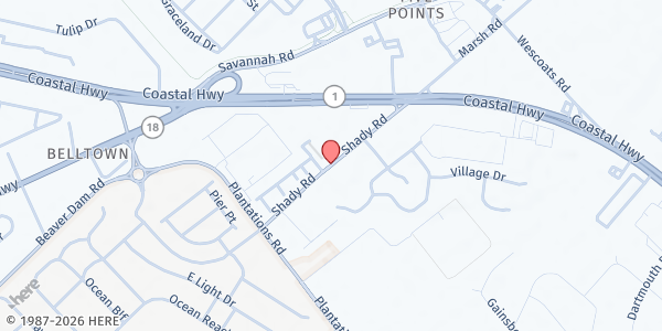 Map showing What Is Your Voice at Shady Rd., Lewes, DE