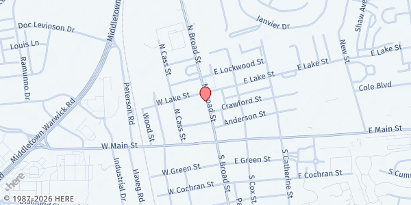 Map showing Our Daily Bread at 214 N. Broad St., Middletown, DE