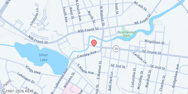 Map showing Milford State Service Center - Food Distribution Center at NW Front St, Milford, DE