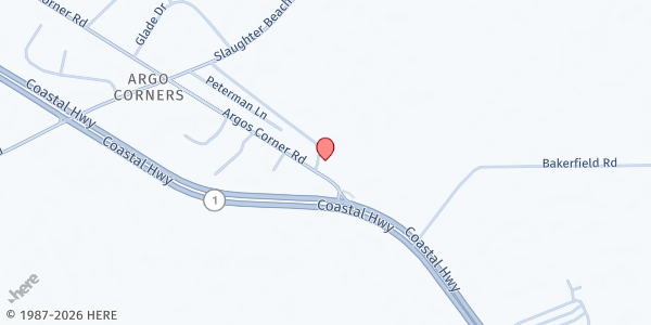 Map showing Slaughter Neck Community Church at 23221 Argos Corner Rd, Milford, DE